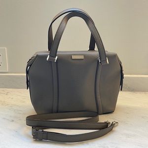 Kate Spade Newbury Lane Gray Leather Cross Body Satchel